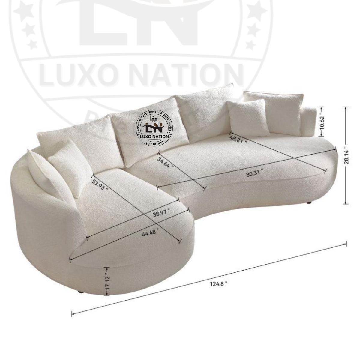 Luxo Nation AuraFlows Curve Sofa – Stylish, Premium Comfort Experience
